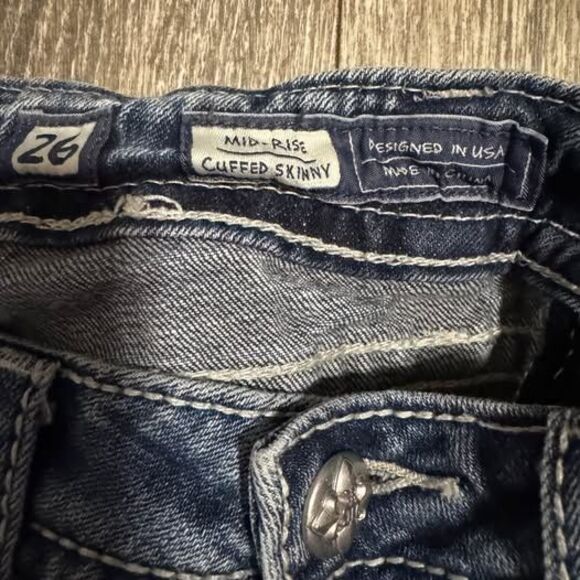 Miss Me Jeans- Size 26- Mid Rise Cuffed Skinny - Picture 4 of 5